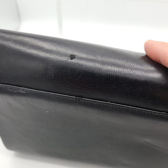 Charles Jourdan Vintage Black Leather Purse Clutch - Picture 8 of 10